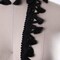 1 Yard Black Braided Gimp Trim with Silky Tassel Fringe for Upholstery and Decor